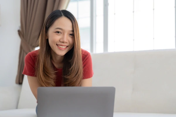 A business owner satisfied with her local web hosting provider A business owner satisfied with her local web hosting provider