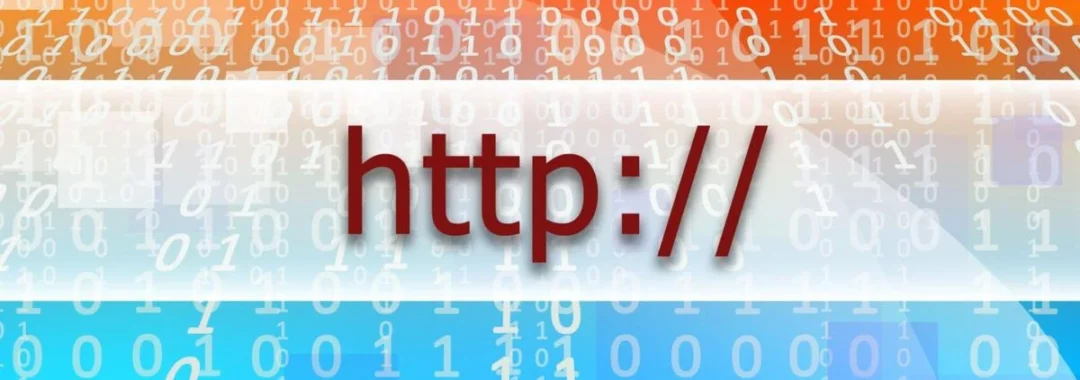 Abstract digital background of binary code with http:// representing a website domain address
